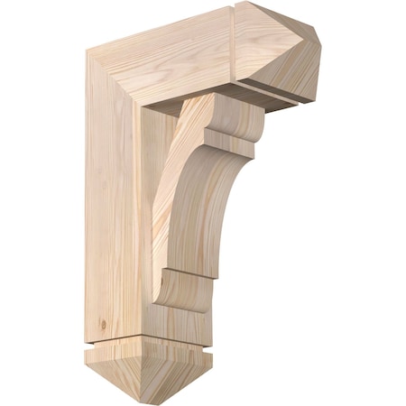 Olympic Arts And Crafts Smooth Bracket W/ Offset Brace, Douglas Fir, 7 1/2W X 18D X 26H